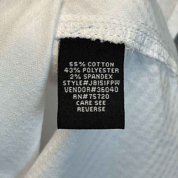 J.B. HOLT Shirt Men's 2XL White Textured Long Sleeve Athletic Fit Button Down - Picture 6 of 16